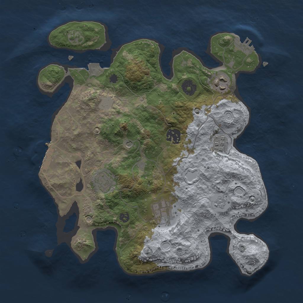 Rust Map: Procedural Map, Size: 3000, Seed: 494551051, 12 Monuments