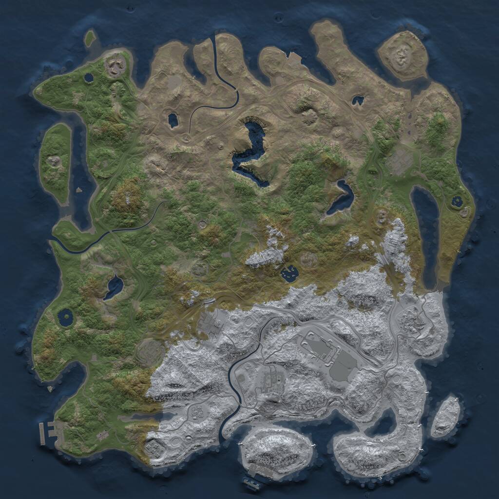 Rust Map: Procedural Map, Size: 4500, Seed: 123544, 15 Monuments