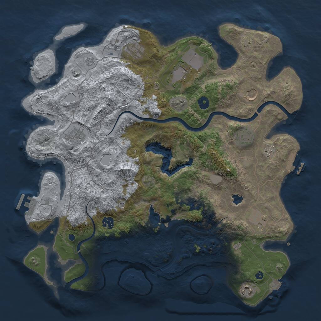 Rust Map: Procedural Map, Size: 4000, Seed: 47553777, 15 Monuments