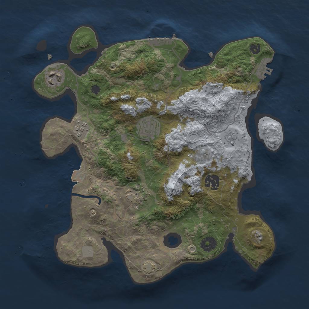 Rust Map: Procedural Map, Size: 3000, Seed: 16363368, 12 Monuments