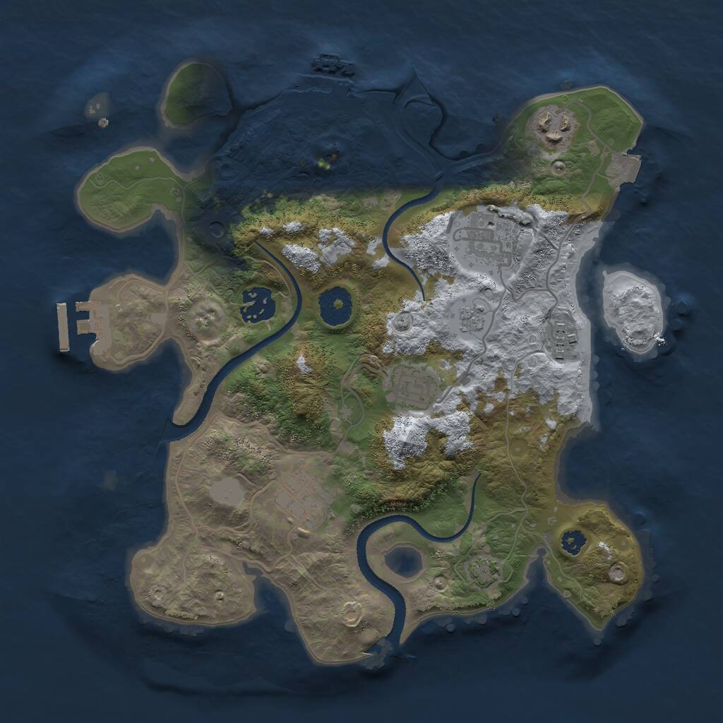 Rust Map: Procedural Map, Size: 3000, Seed: 16363368, 12 Monuments