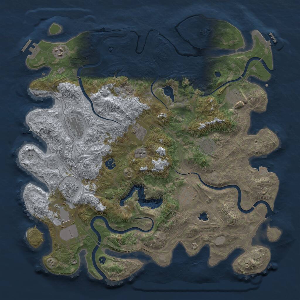 Rust Map: Procedural Map, Size: 4300, Seed: 10056480, 16 Monuments
