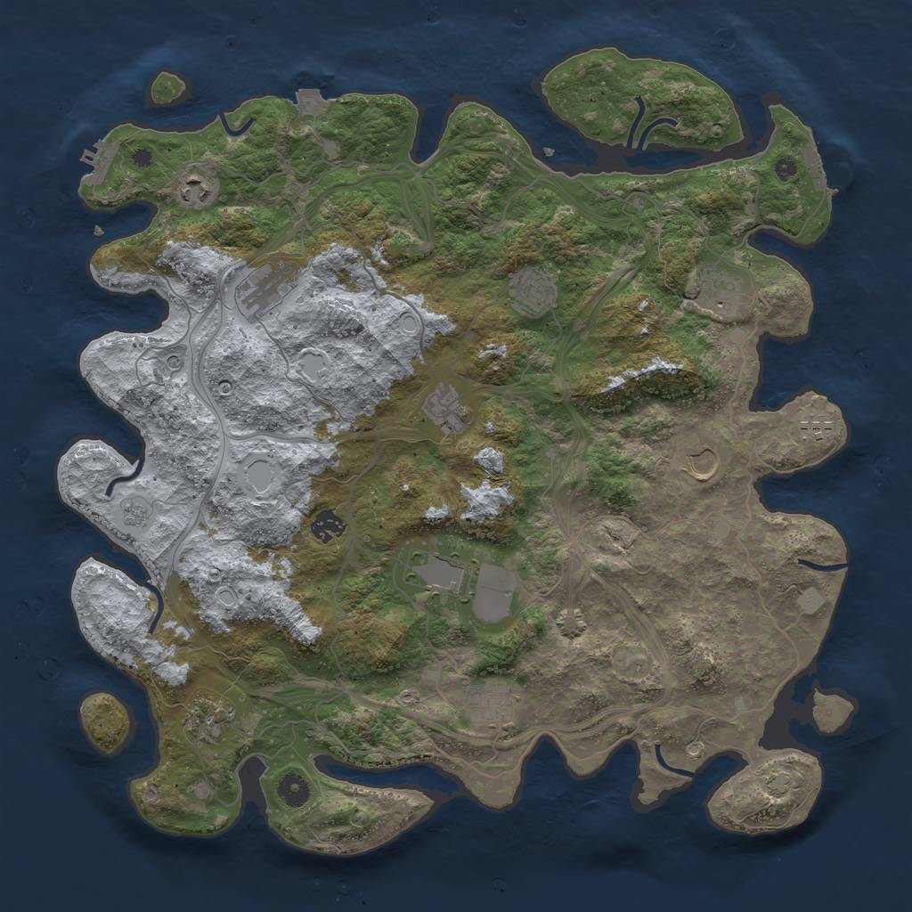 Rust Map: Procedural Map, Size: 4300, Seed: 10056480, 19 Monuments