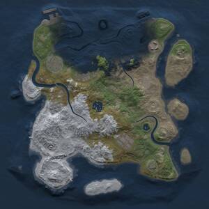 Thumbnail Rust Map: Procedural Map, Size: 3000, Seed: 1092523585, 12 Monuments