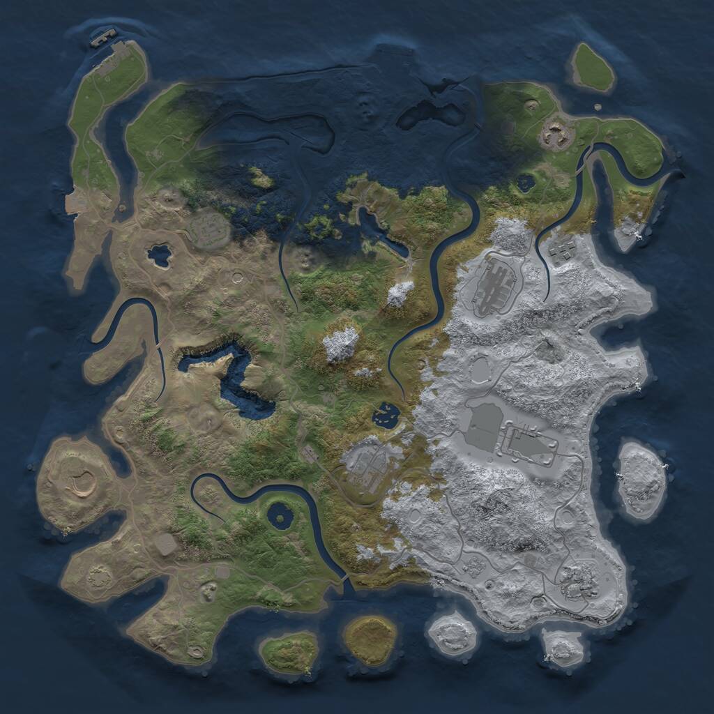 Rust Map: Procedural Map, Size: 4100, Seed: 18471340, 15 Monuments