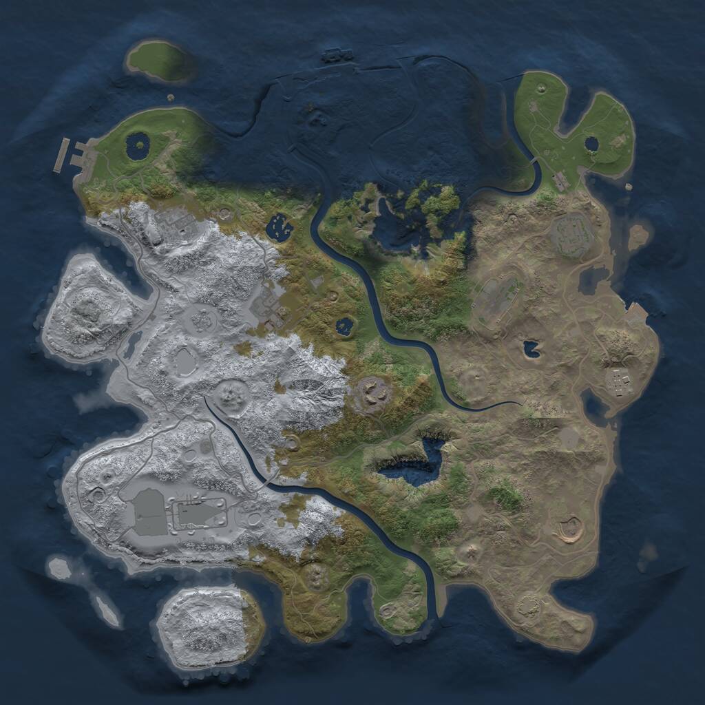 Rust Map: Procedural Map, Size: 4000, Seed: 258915951, 15 Monuments