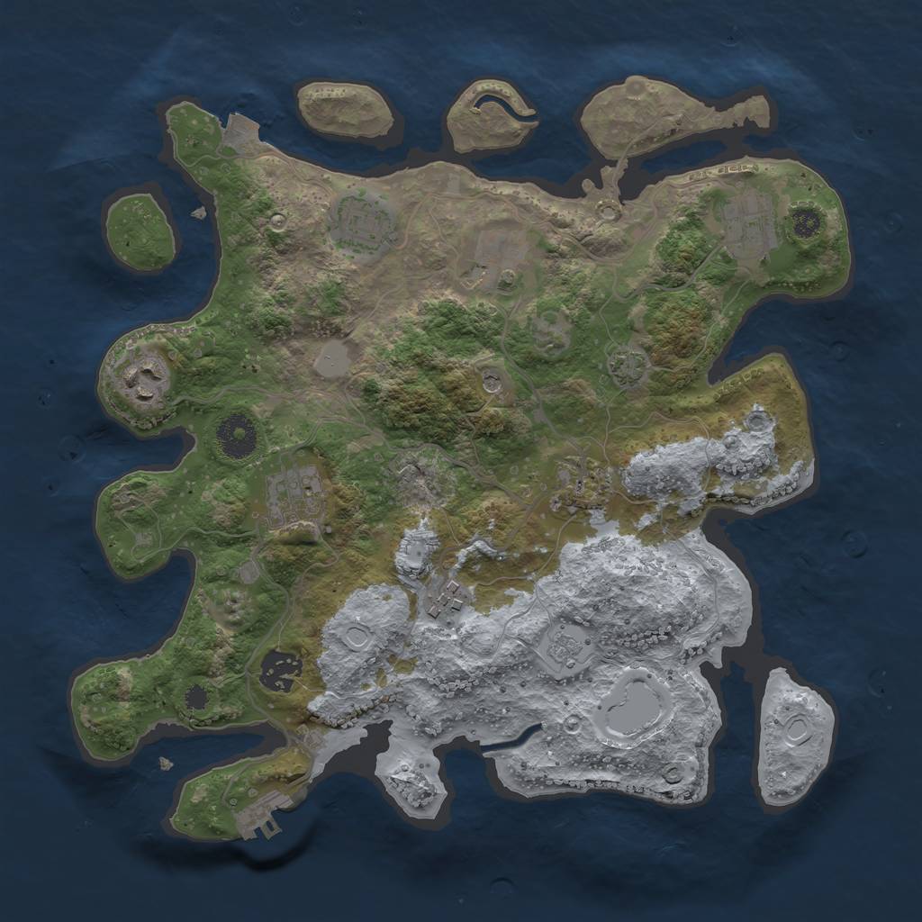 Rust Map: Procedural Map, Size: 3300, Seed: 4691308, 15 Monuments