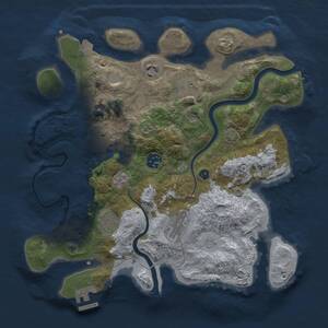 Thumbnail Rust Map: Procedural Map, Size: 3300, Seed: 4691308, 12 Monuments