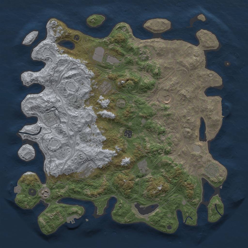 Rust Map: Procedural Map, Size: 4500, Seed: 11218829, 19 Monuments