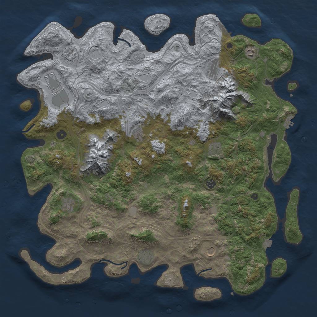 Rust Map: Procedural Map, Size: 5000, Seed: 1967443198, 19 Monuments