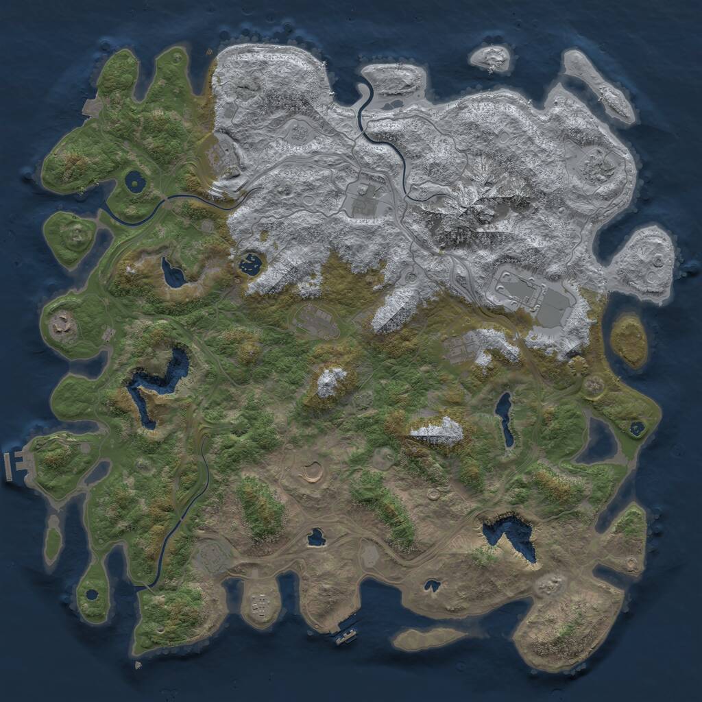 Rust Map: Procedural Map, Size: 5000, Seed: 1145595183, 17 Monuments