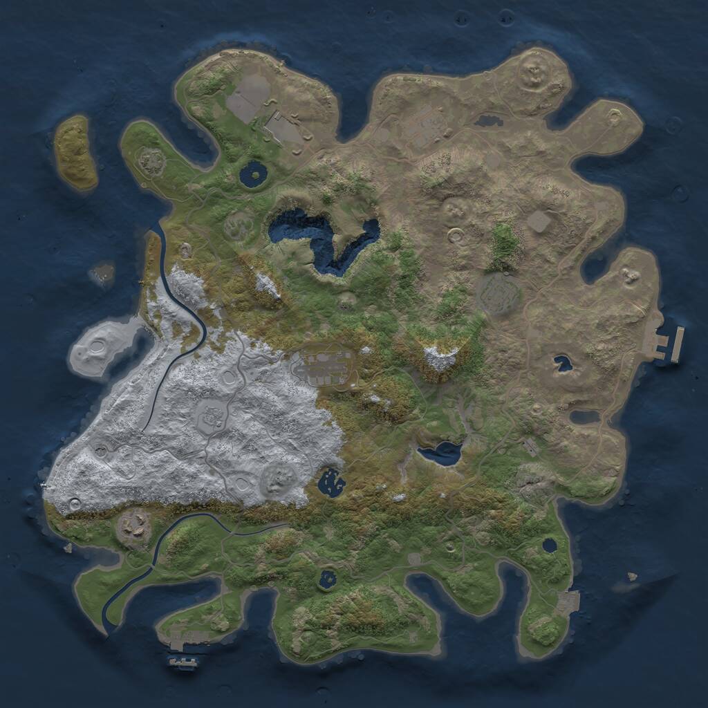 Rust Map: Procedural Map, Size: 4000, Seed: 1492615201, 12 Monuments