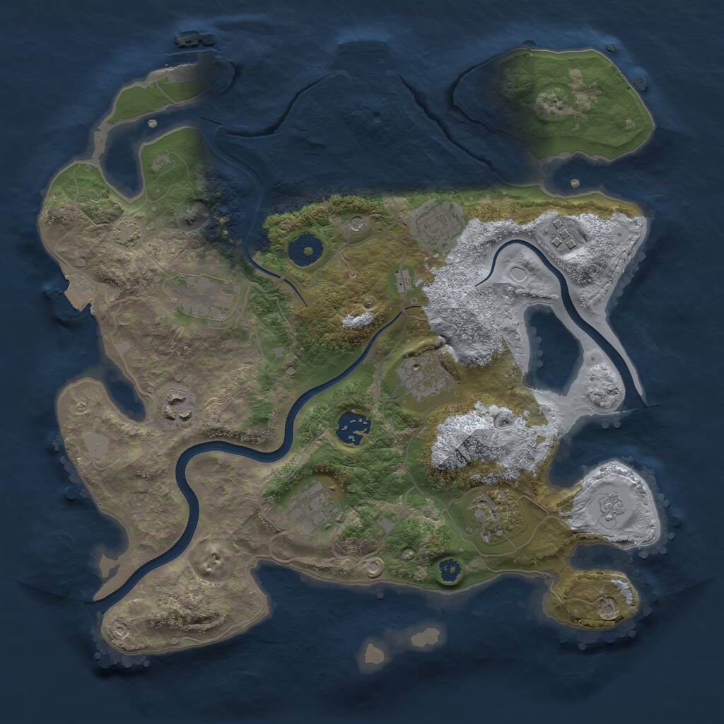 Rust Map: Procedural Map, Size: 3300, Seed: 1455326631, 14 Monuments