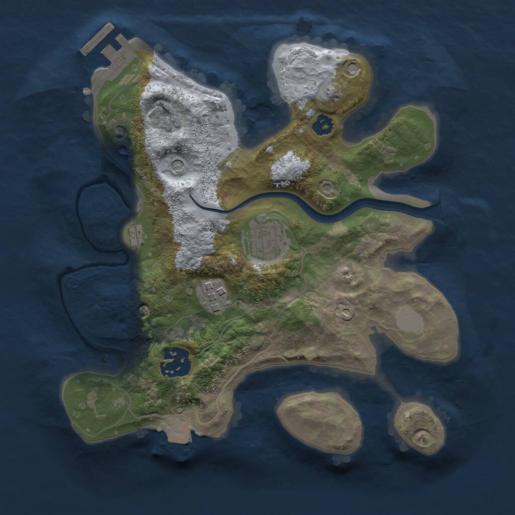 Rust Map: Procedural Map, Size: 2500, Seed: 855451282, 6 Monuments