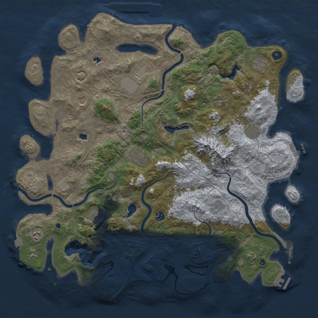 Rust Map: Procedural Map, Size: 5000, Seed: 775398302, 17 Monuments