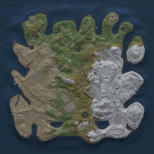 Thumbnail Rust Map: Procedural Map, Size: 3600, Seed: 24667402, 19 Monuments