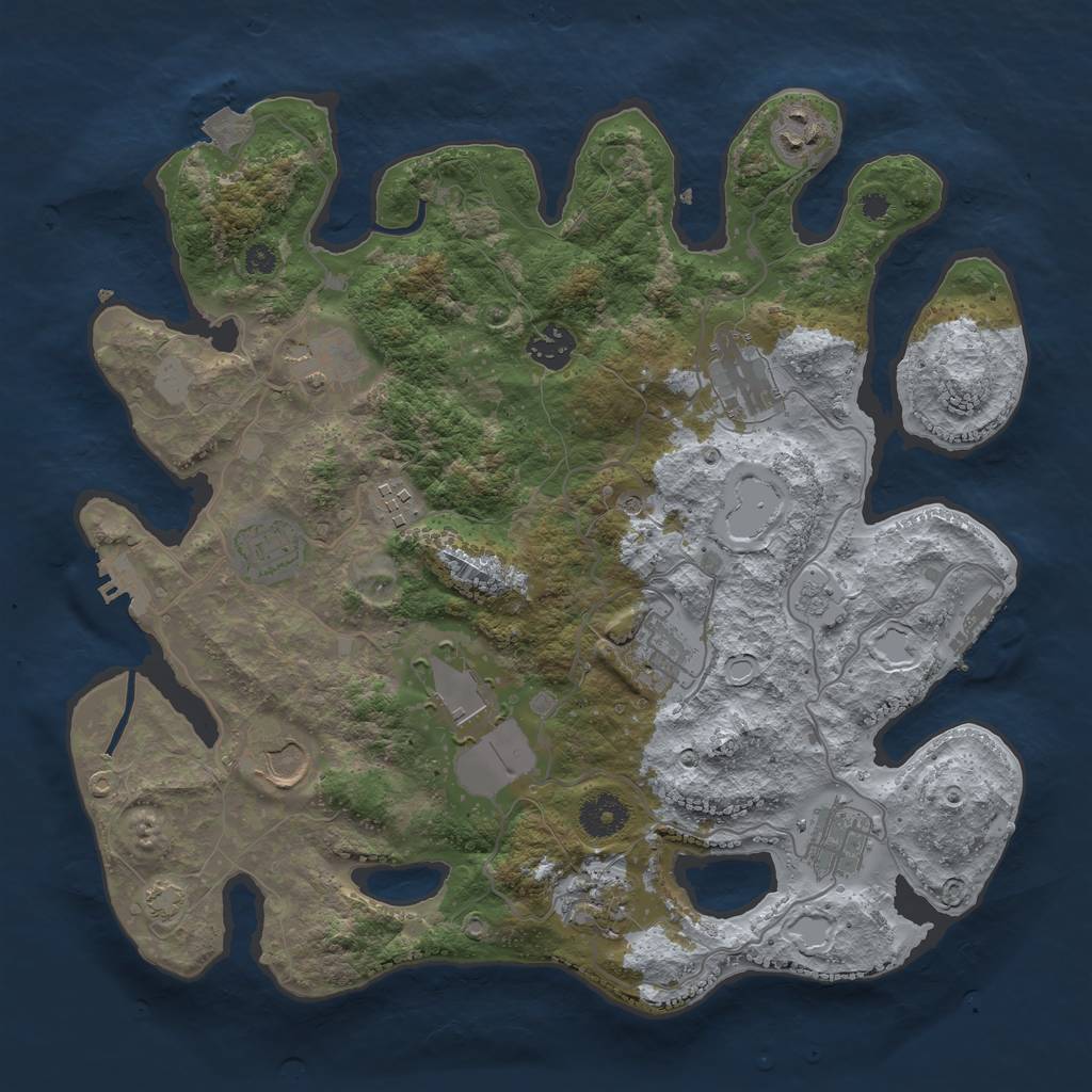 Rust Map: Procedural Map, Size: 3600, Seed: 24667402, 19 Monuments