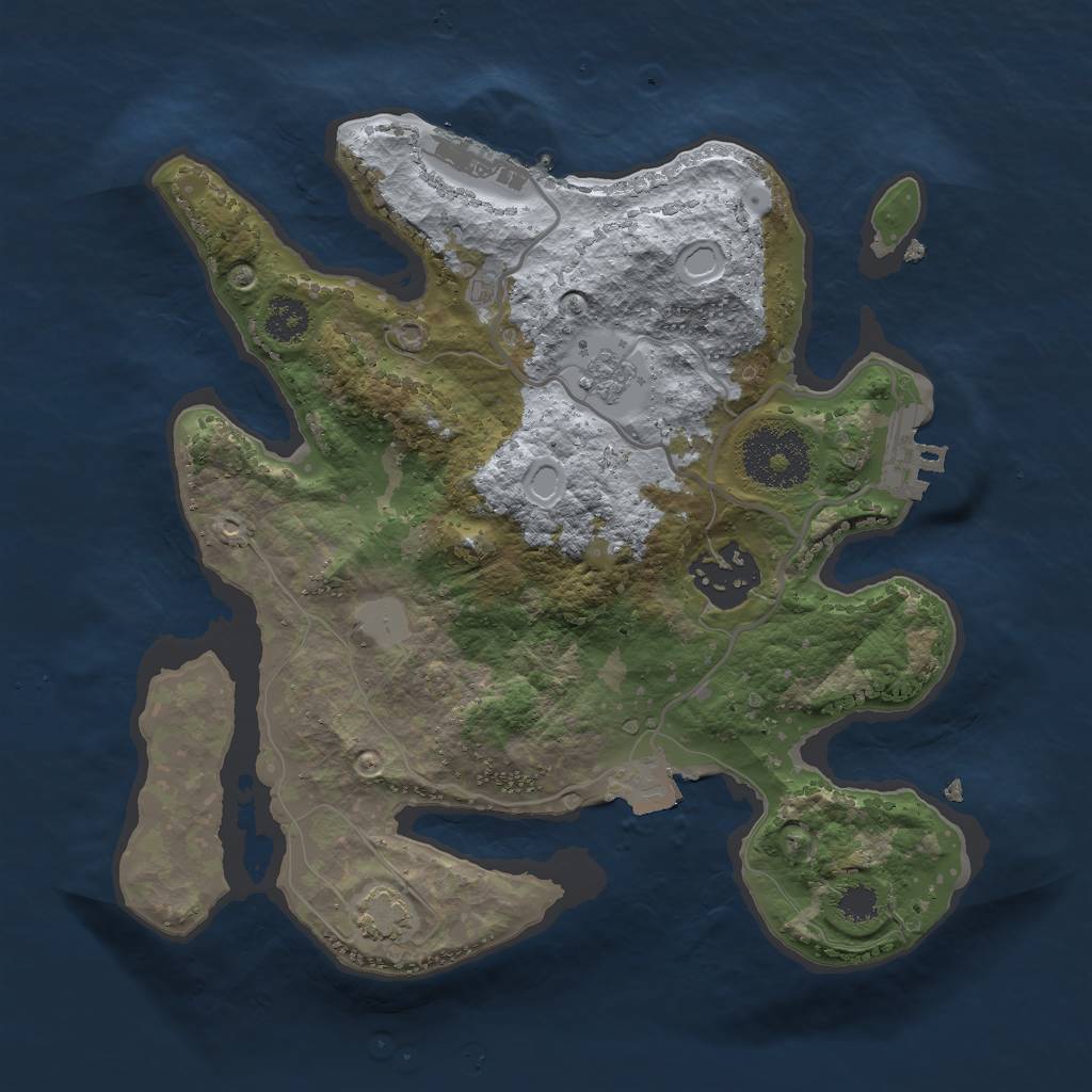 Rust Map: Procedural Map, Size: 2500, Seed: 492871115, 8 Monuments