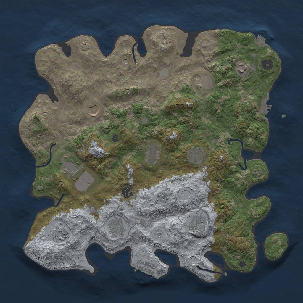 Rust Map: Procedural Map, Size: 4000, Seed: 1536776353, 19 Monuments