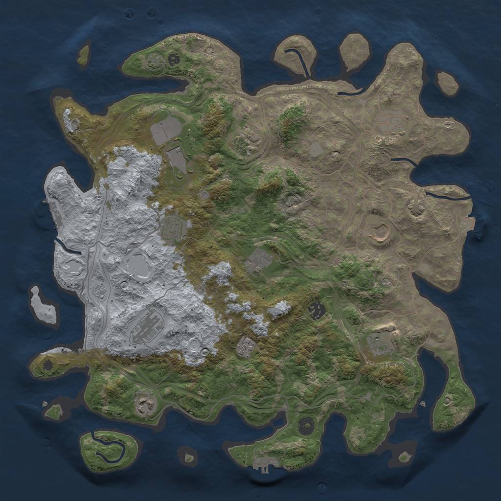 Rust Map: Procedural Map, Size: 4250, Seed: 463939512, 19 Monuments