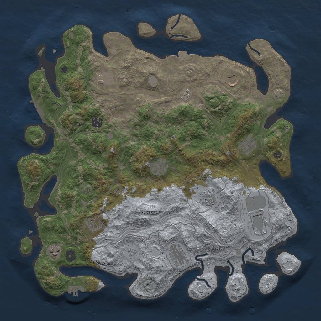 Rust Map: Procedural Map, Size: 4250, Seed: 1403764160, 19 Monuments