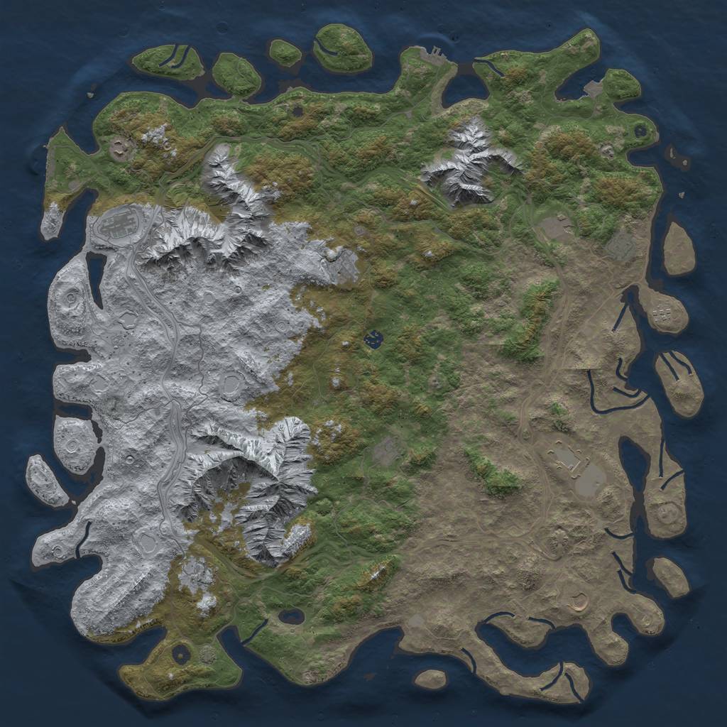 Rust Map: Procedural Map, Size: 6000, Seed: 1883150853, 19 Monuments