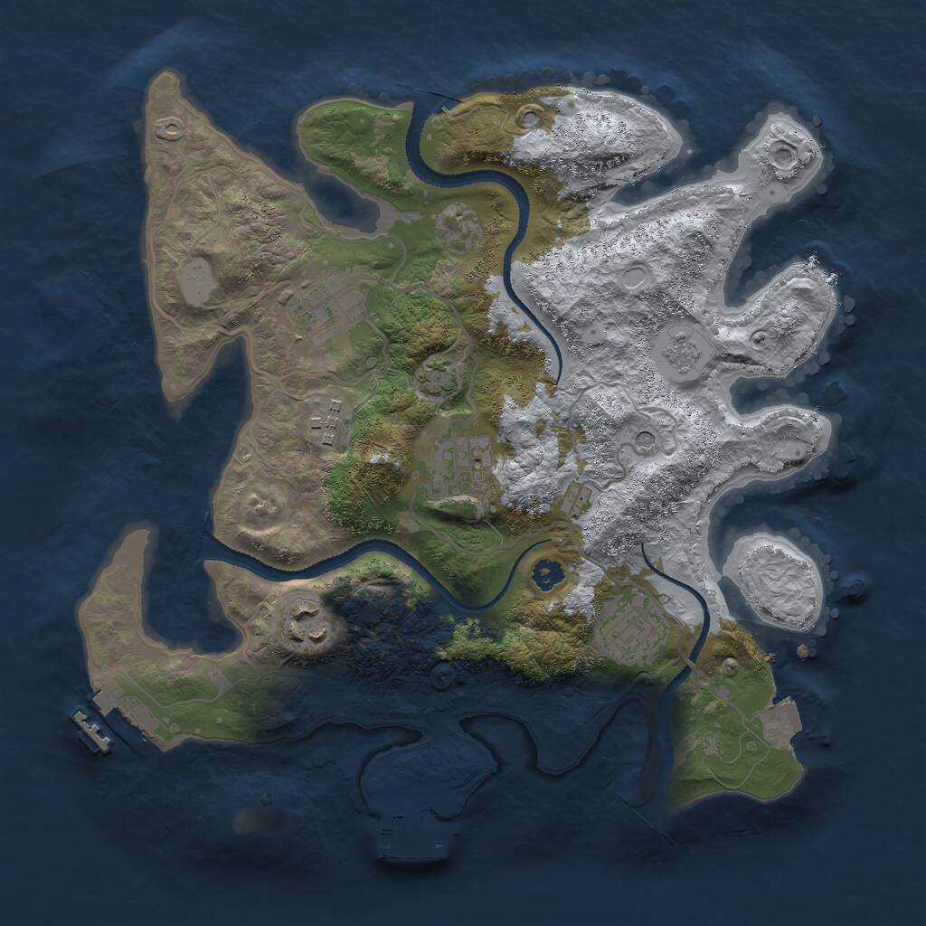 Rust Map: Procedural Map, Size: 3000, Seed: 183251564, 11 Monuments