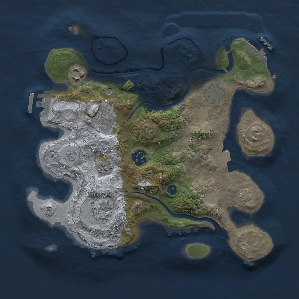 Rust Map: Procedural Map, Size: 3000, Seed: 739811556, 12 Monuments