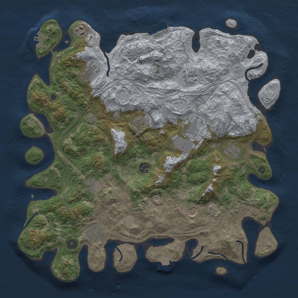 Rust Map: Procedural Map, Size: 4250, Seed: 385115587, 19 Monuments