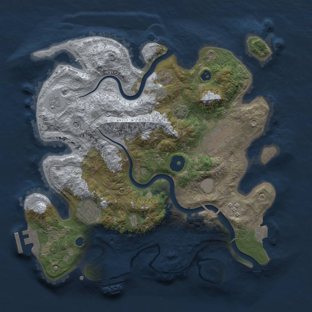 Rust Map: Procedural Map, Size: 3000, Seed: 1773518073, 9 Monuments