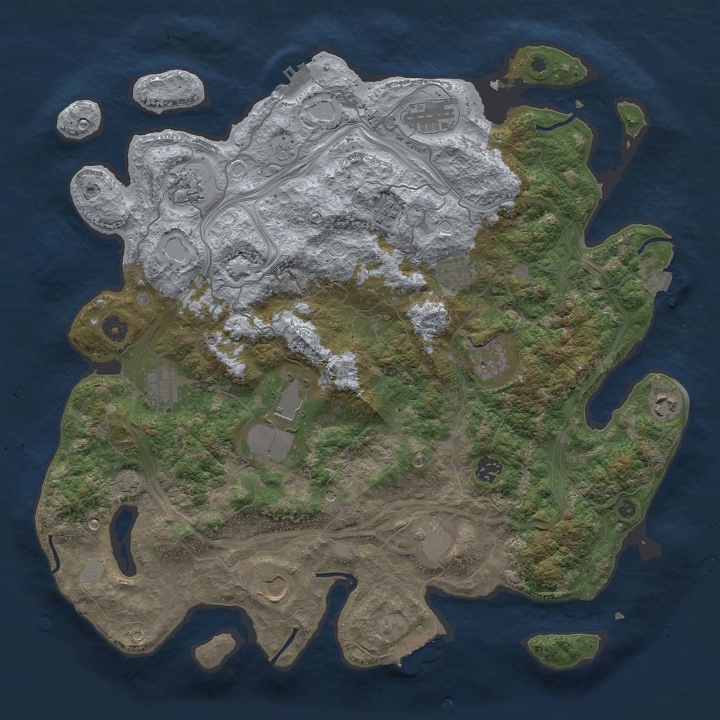 Rust Map: Procedural Map, Size: 4250, Seed: 22599958, 19 Monuments