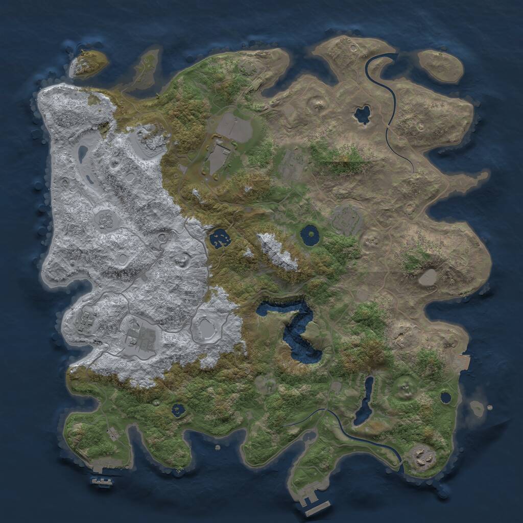 Rust Map: Procedural Map, Size: 4000, Seed: 6367867, 14 Monuments