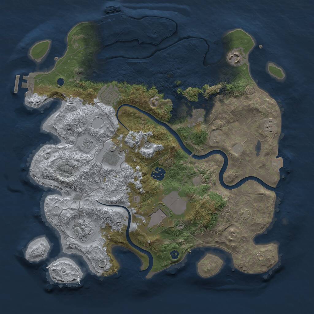 Rust Map: Procedural Map, Size: 3500, Seed: 1471957636, 14 Monuments