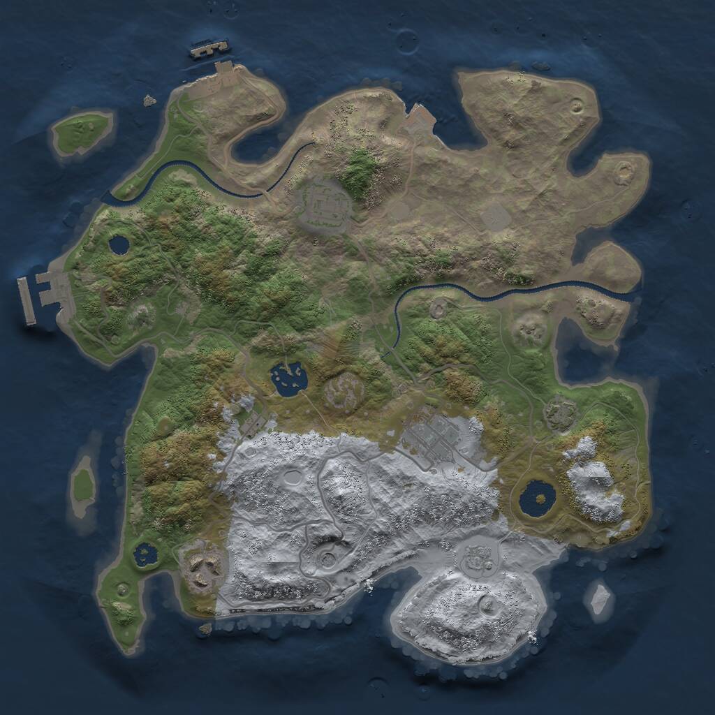 Rust Map: Procedural Map, Size: 3000, Seed: 648360188, 10 Monuments
