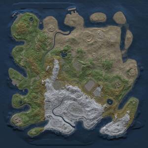 Thumbnail Rust Map: Procedural Map, Size: 3750, Seed: 1201776472, 15 Monuments