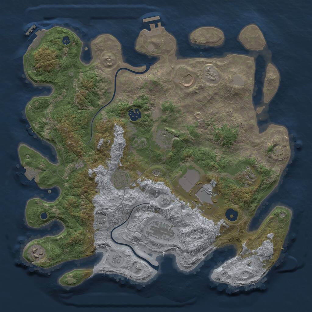 Rust Map: Procedural Map, Size: 3750, Seed: 1201776472, 15 Monuments