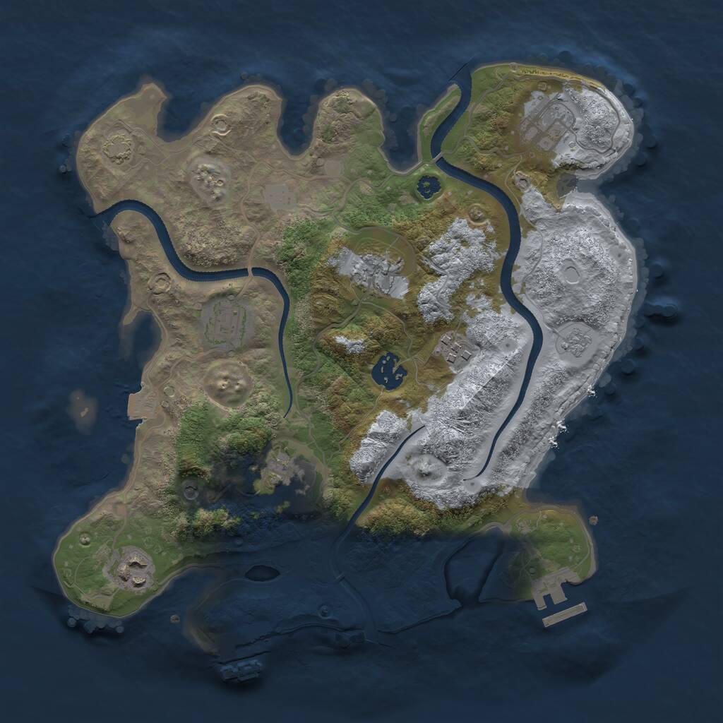 Rust Map: Procedural Map, Size: 3200, Seed: 153770968, 13 Monuments
