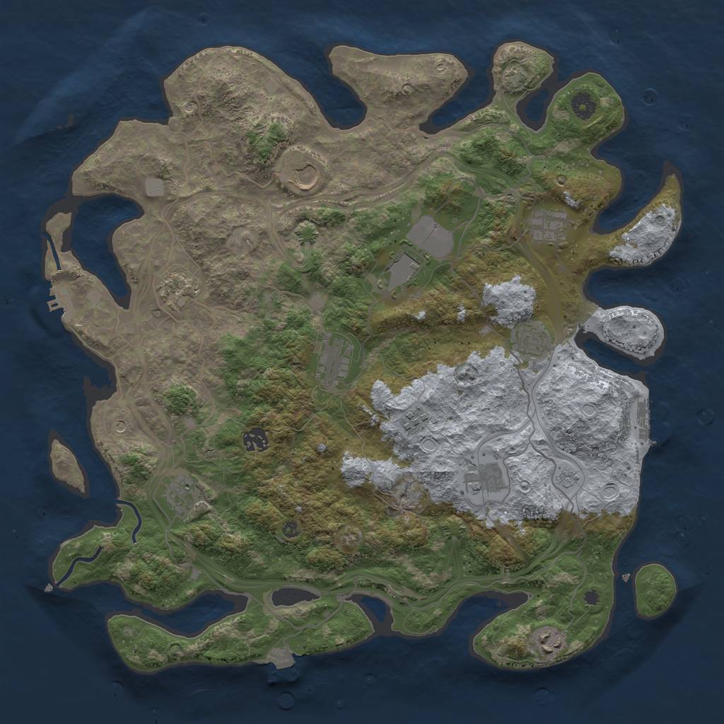 Rust Map: Procedural Map, Size: 4250, Seed: 697841668, 19 Monuments