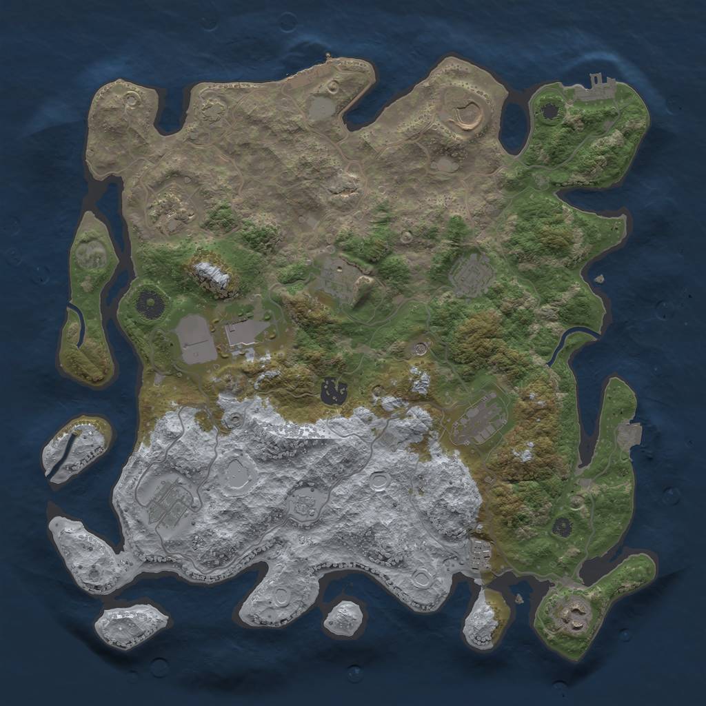 Rust Map: Procedural Map, Size: 3750, Seed: 15958747, 18 Monuments