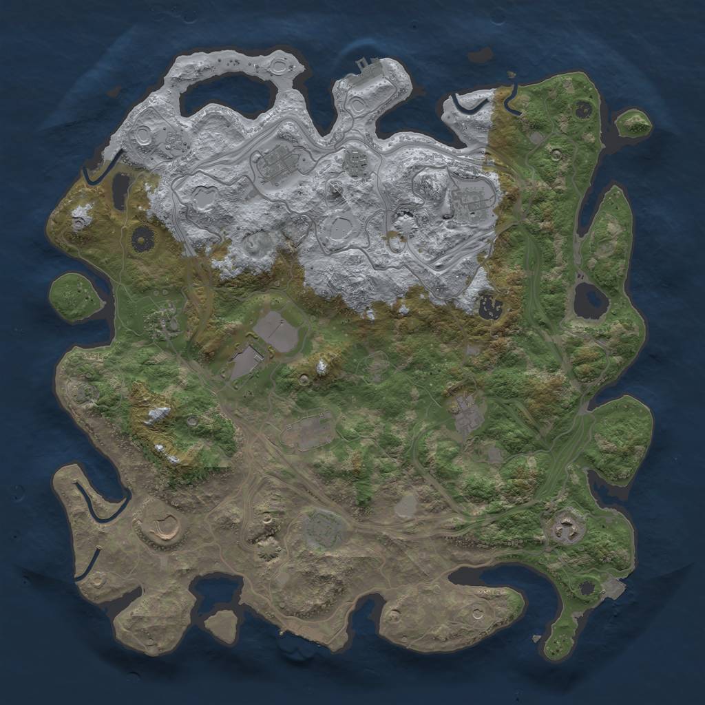 Rust Map: Procedural Map, Size: 4250, Seed: 444131331, 19 Monuments