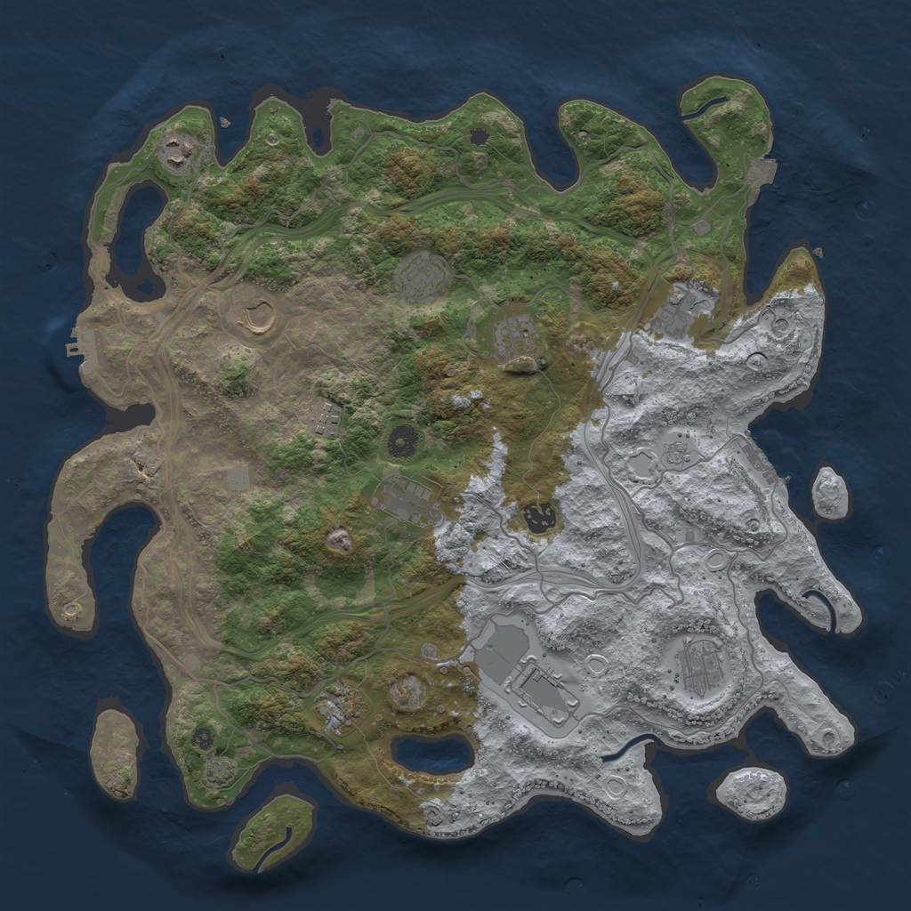 Rust Map: Procedural Map, Size: 4252, Seed: 1185747993, 19 Monuments