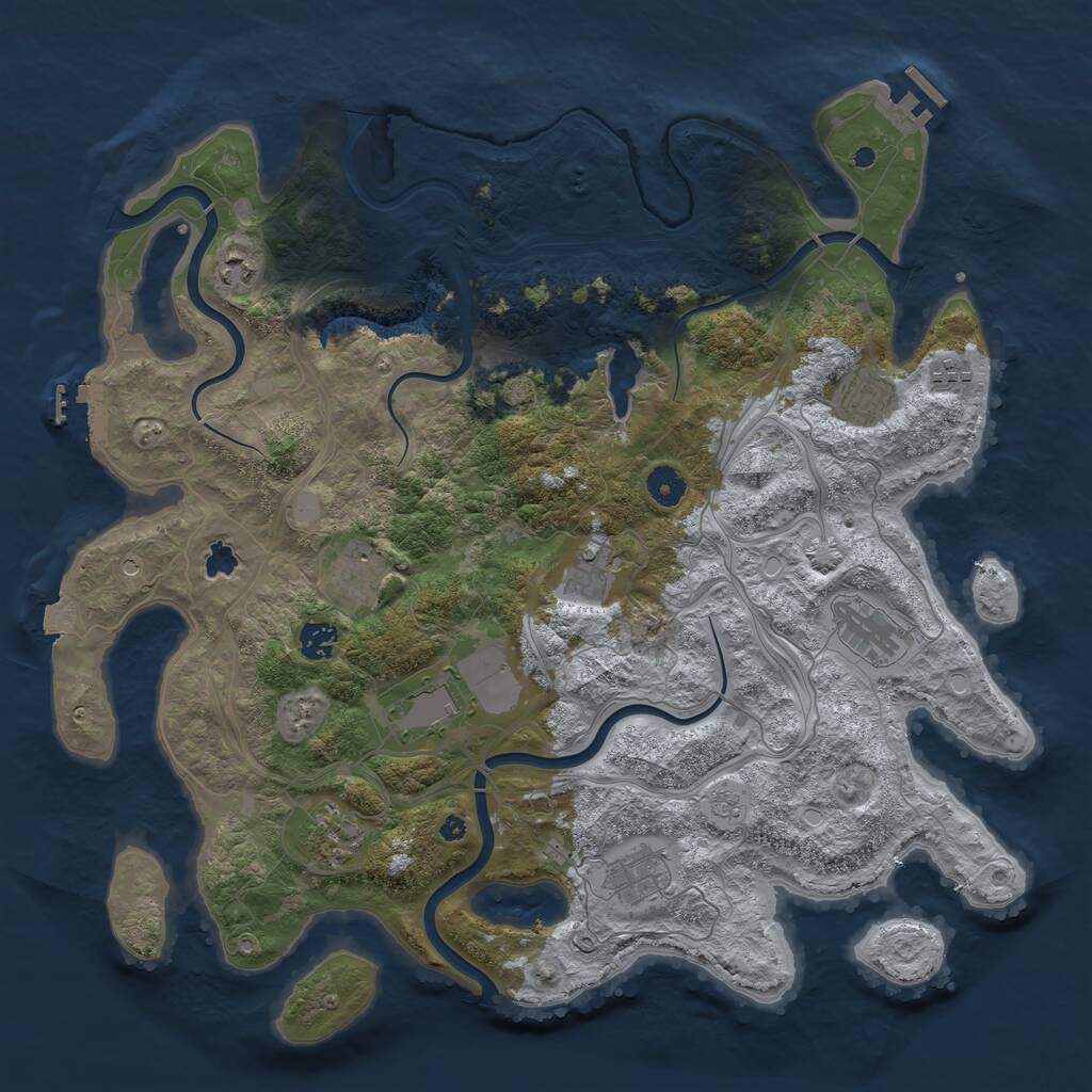 Rust Map: Procedural Map, Size: 4252, Seed: 1185747993, 16 Monuments