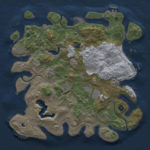 Thumbnail Rust Map: Procedural Map, Size: 4050, Seed: 1753789629, 14 Monuments