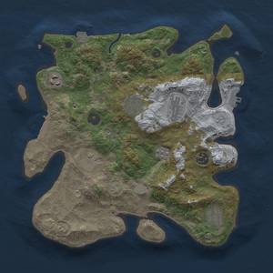 Thumbnail Rust Map: Procedural Map, Size: 3250, Seed: 1682183850, 15 Monuments