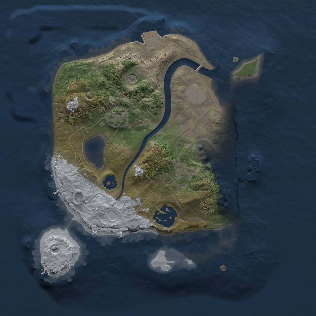 Rust Map: Procedural Map, Size: 2200, Seed: 12254, 5 Monuments