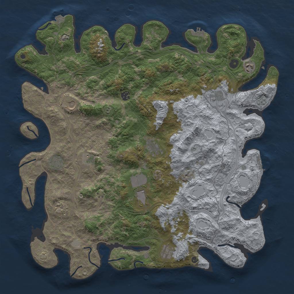 Rust Map: Procedural Map, Size: 4800, Seed: 1662713155, 19 Monuments