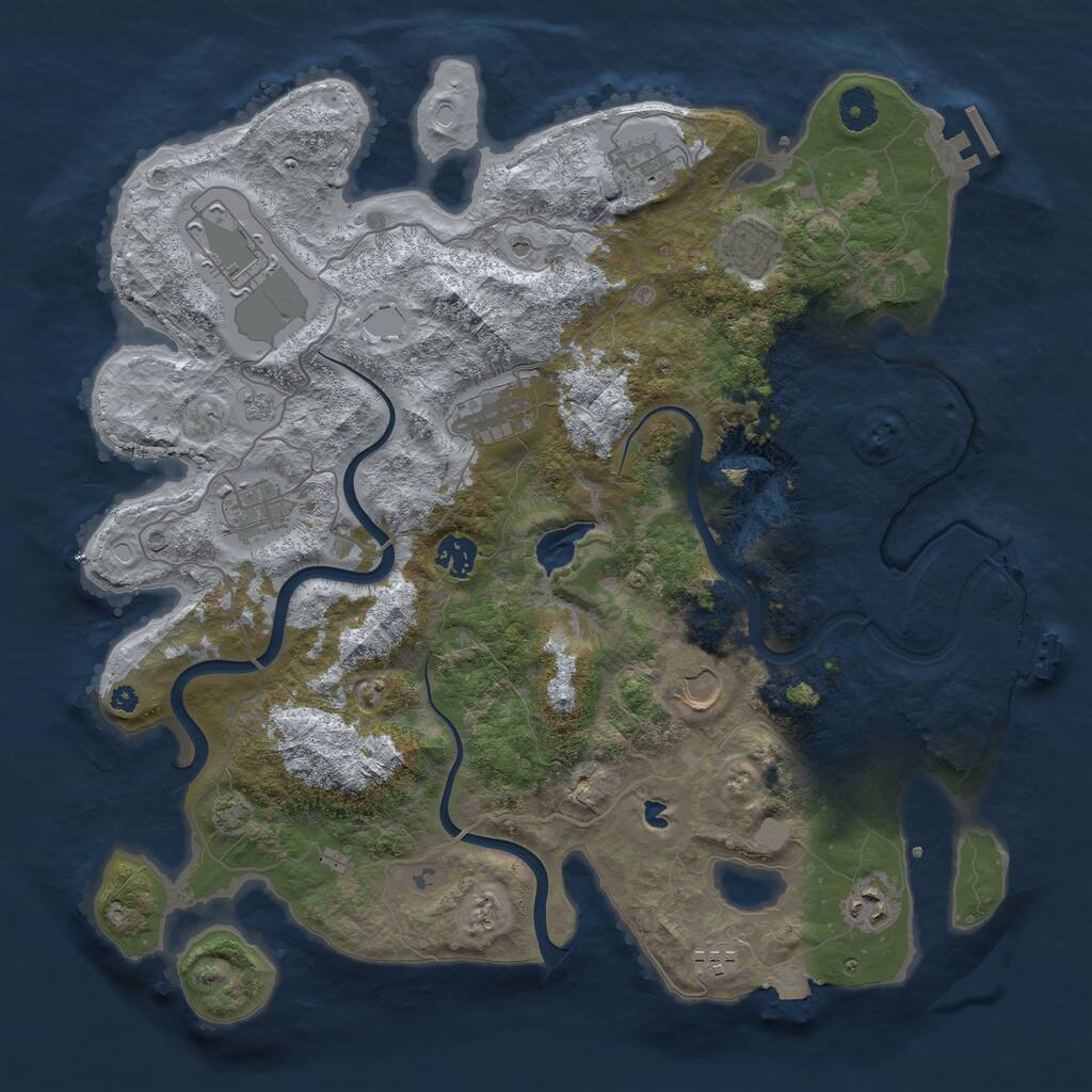 Rust Map: Procedural Map, Size: 4000, Seed: 3604189, 15 Monuments
