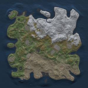 Thumbnail Rust Map: Procedural Map, Size: 3700, Seed: 1982086226, 17 Monuments