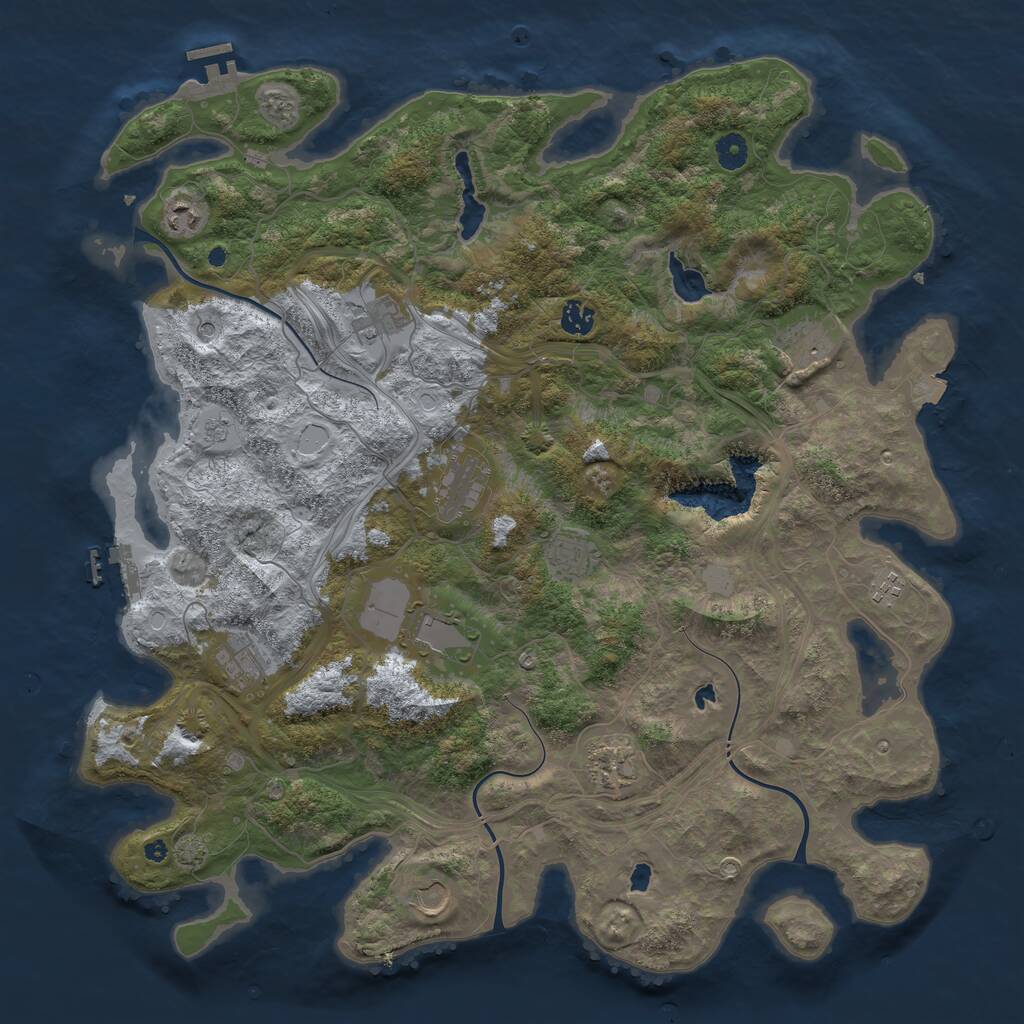 Rust Map: Procedural Map, Size: 4500, Seed: 170969017, 17 Monuments