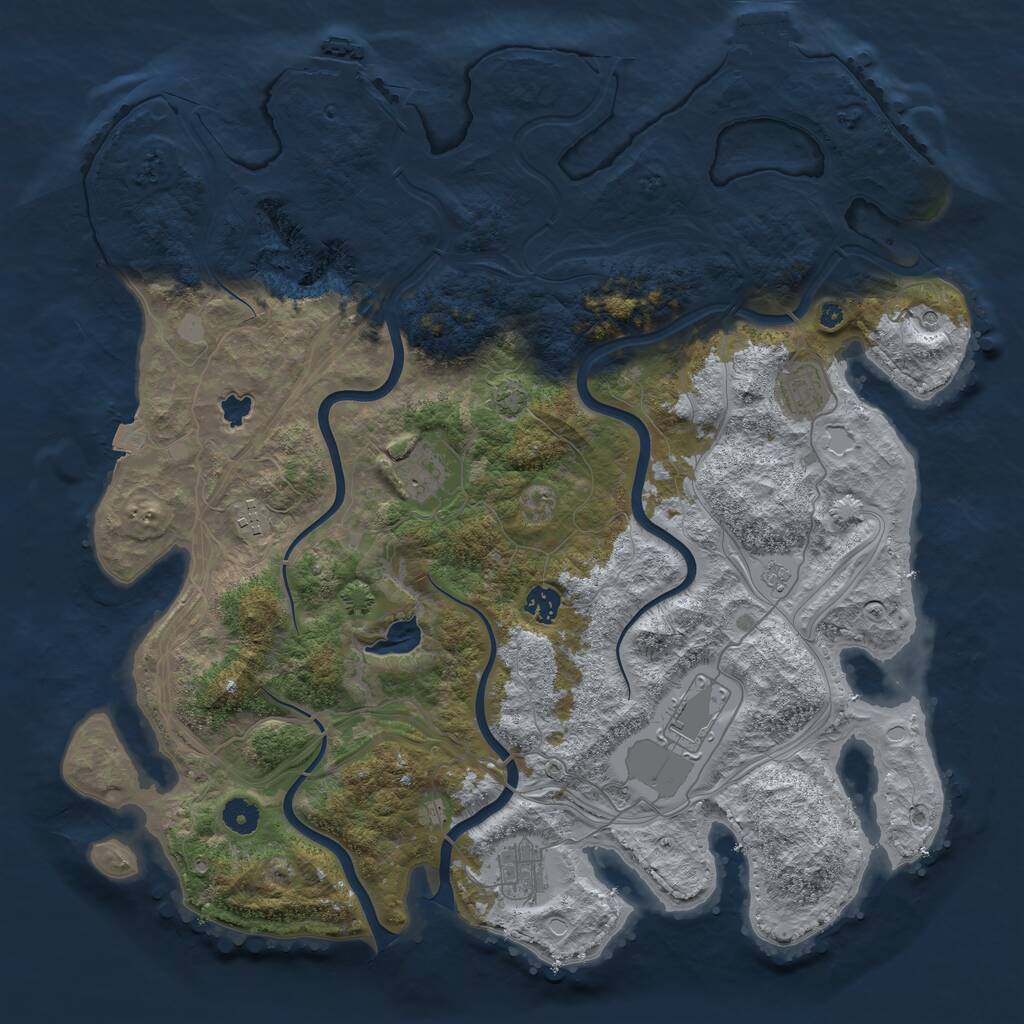 Rust Map: Procedural Map, Size: 4300, Seed: 95625754, 12 Monuments